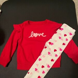 Cat & Jack Red and White Heart Matching Sets